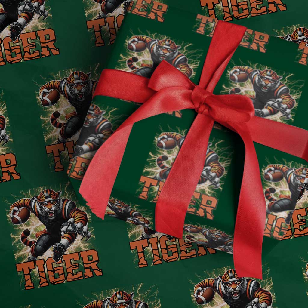 Lightning Tiger Lover Wrapping Paper Roll Sport Lover Gift TS12 Green Print Your Wear