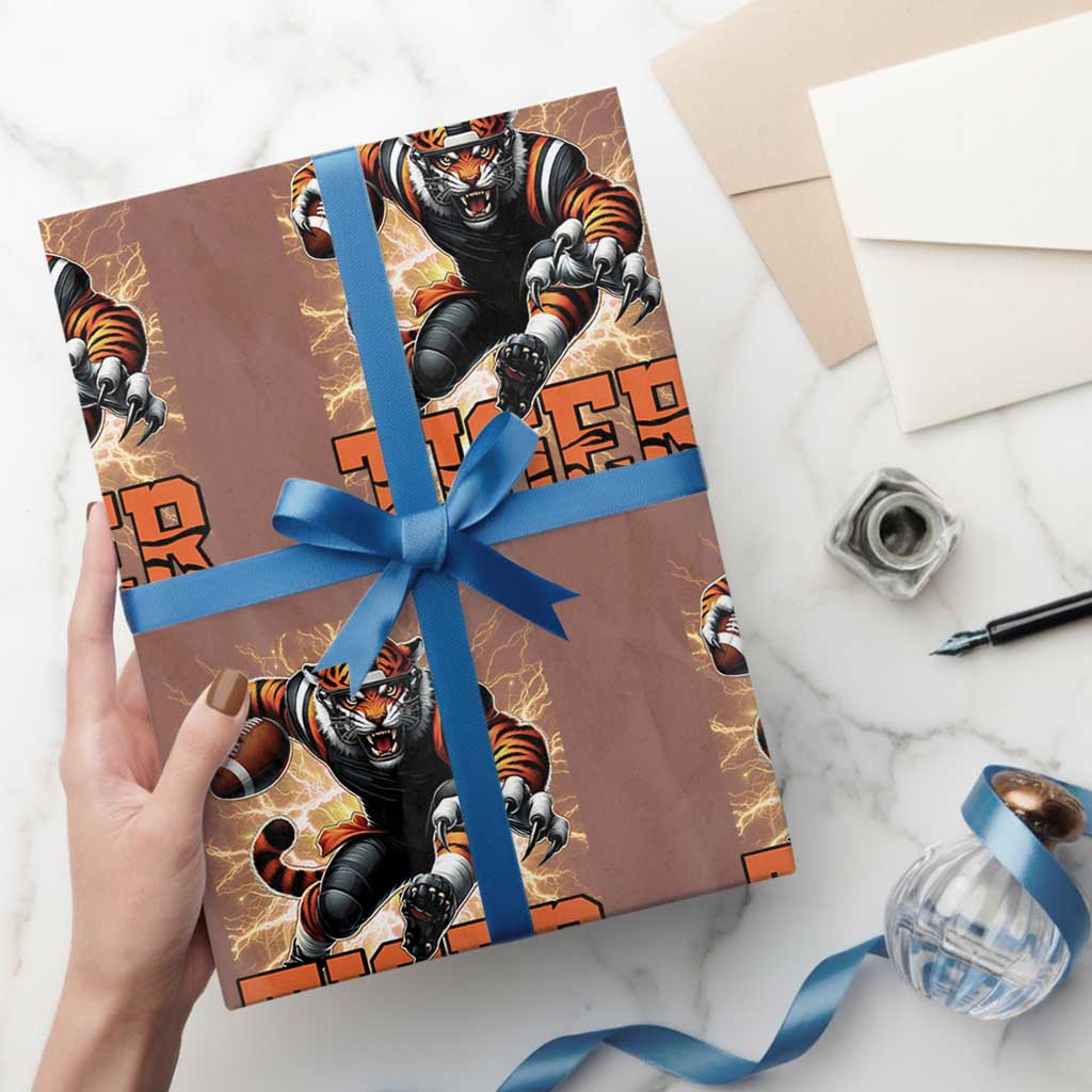 Lightning Tiger Lover Wrapping Paper Roll Sport Lover Gift TS12 Mocha Print Your Wear