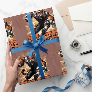 Lightning Tiger Lover Wrapping Paper Roll Sport Lover Gift TS12 Mocha Print Your Wear
