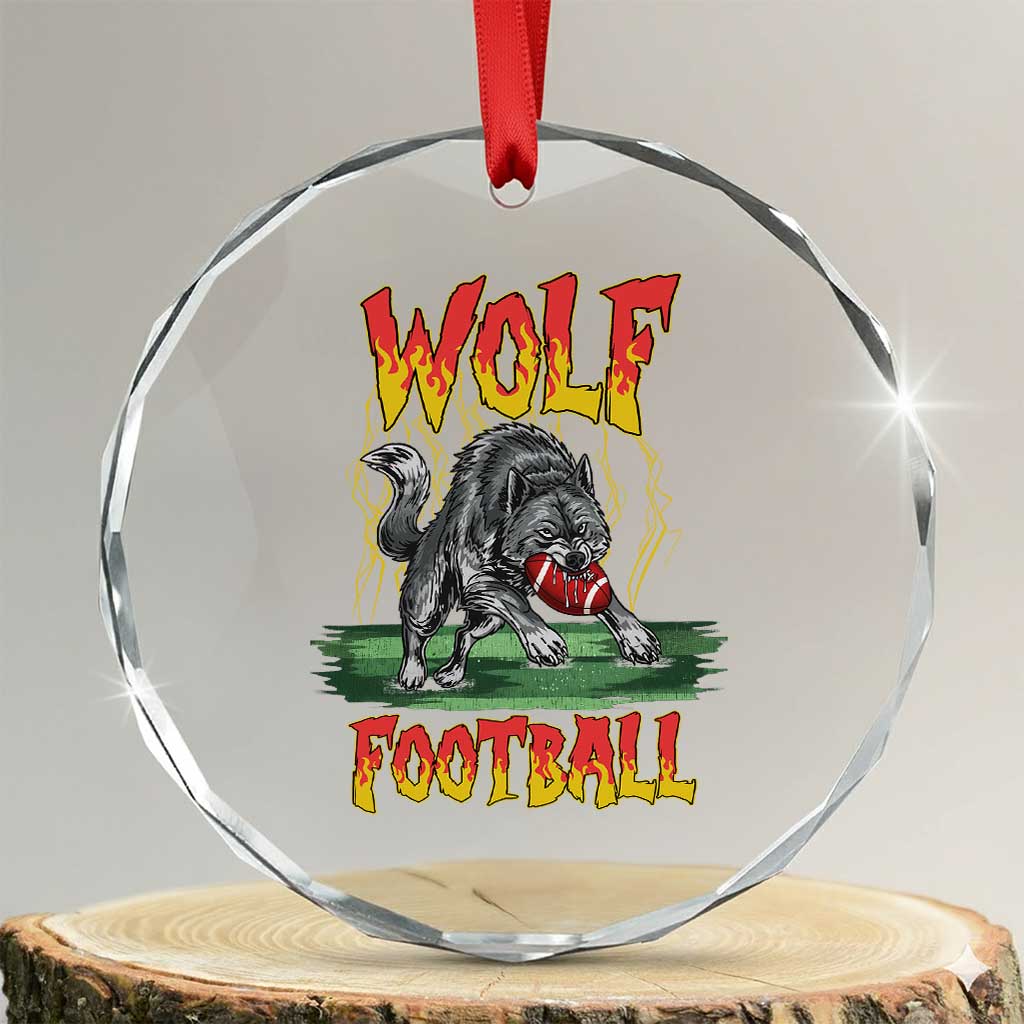 Lightning Wolf Lover Crystal Glass Ornament Sport Lover Gift TS12 Transparent Glass 3'' Circle Print Your Wear