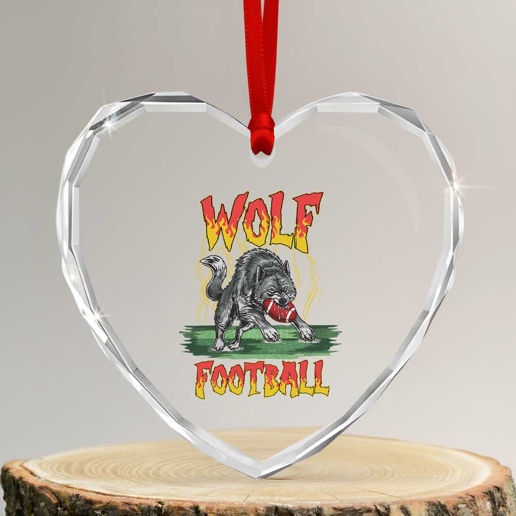 Lightning Wolf Lover Heart Crystal Glass Ornament Sport Lover Gift TS12 Transparent Glass 3'' Heart Print Your Wear