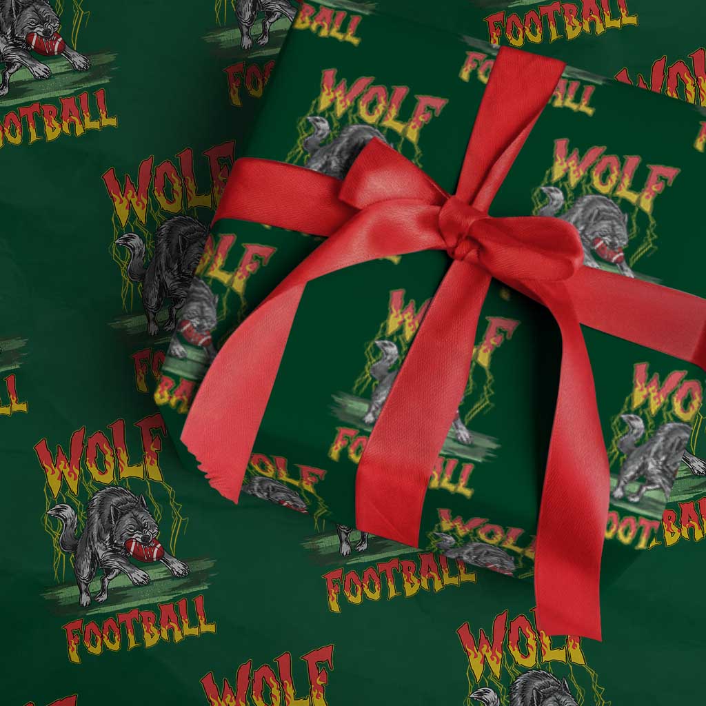 Lightning Wolf Lover Wrapping Paper Roll Sport Lover Gift TS12 Green Print Your Wear