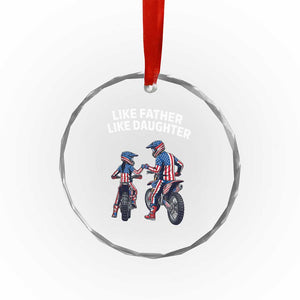 Like Father Daughter Dirt Bike Crystal Glass Ornament Cute Matching Motocross Gift Father's Day TS14 Print Your Wear