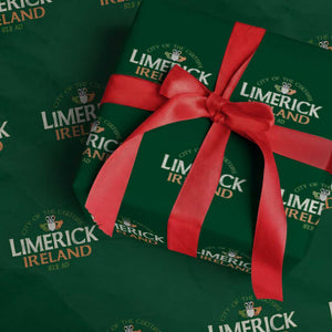 Limerick Ireland Wrapping Paper Roll City Of The Culture Est 812 AD TS11 Green Print Your Wear