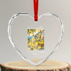 Limoncello Amalfi Coast Heart Crystal Glass Ornament Lemon Lover Italian Summer Fruit
