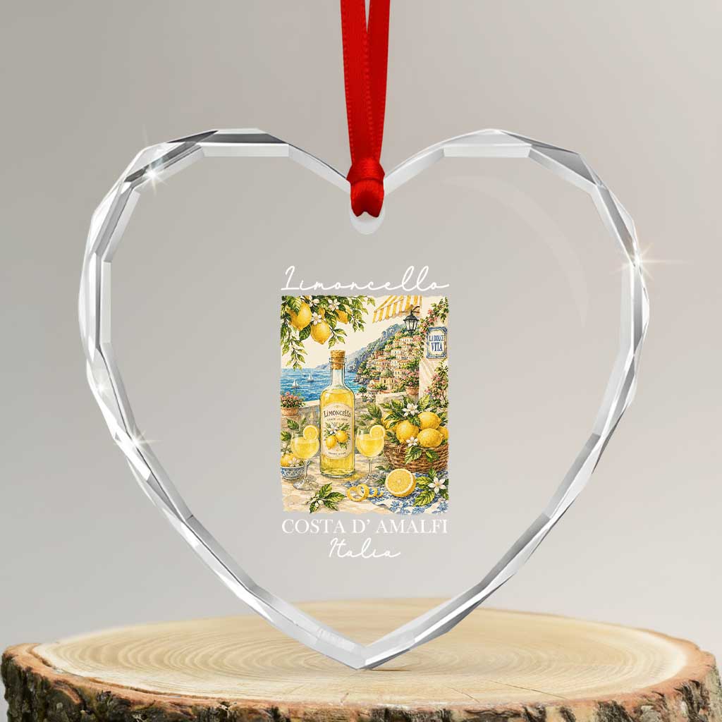 Limoncello Amalfi Coast Heart Crystal Glass Ornament Lemon Lover Italian Summer Fruit TS10 Transparent Glass 3'' Heart Print Your Wear
