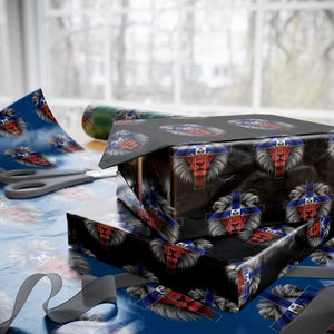 Lion of Judah Cross Haiti Flag Wrapping Paper Roll Christian Faith Haitian Pride