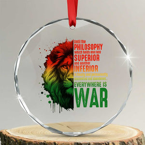 Lion of Judah Crystal Glass Ornament Rasta Haile Selassie War Speech Jah Bless TS10 Transparent Glass 3'' Circle Print Your Wear