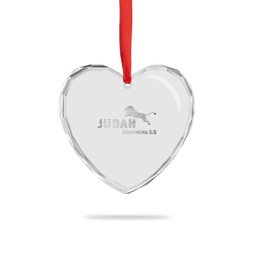 Lion Tribe of Judah Hebrew Christ Israelite Heart Crystal Glass Ornament TS11 Print Your Wear