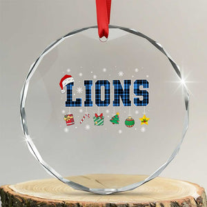 LF Christmas Crystal Glass Ornament Blue Plaid DFL Fans Xmas Pajamas TS10 Transparent Glass 3'' Circle Print Your Wear