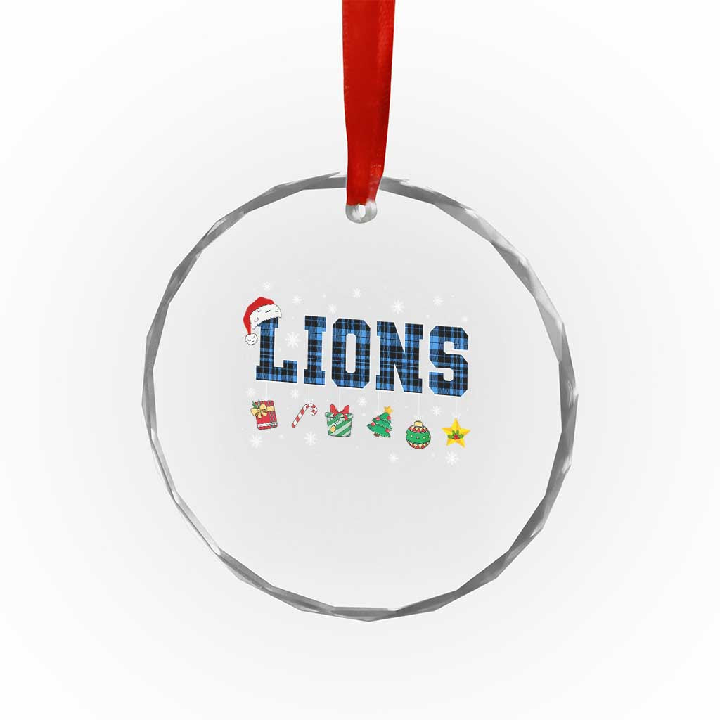 LF Christmas Crystal Glass Ornament Blue Plaid DFL Fans Xmas Pajamas TS10 Print Your Wear