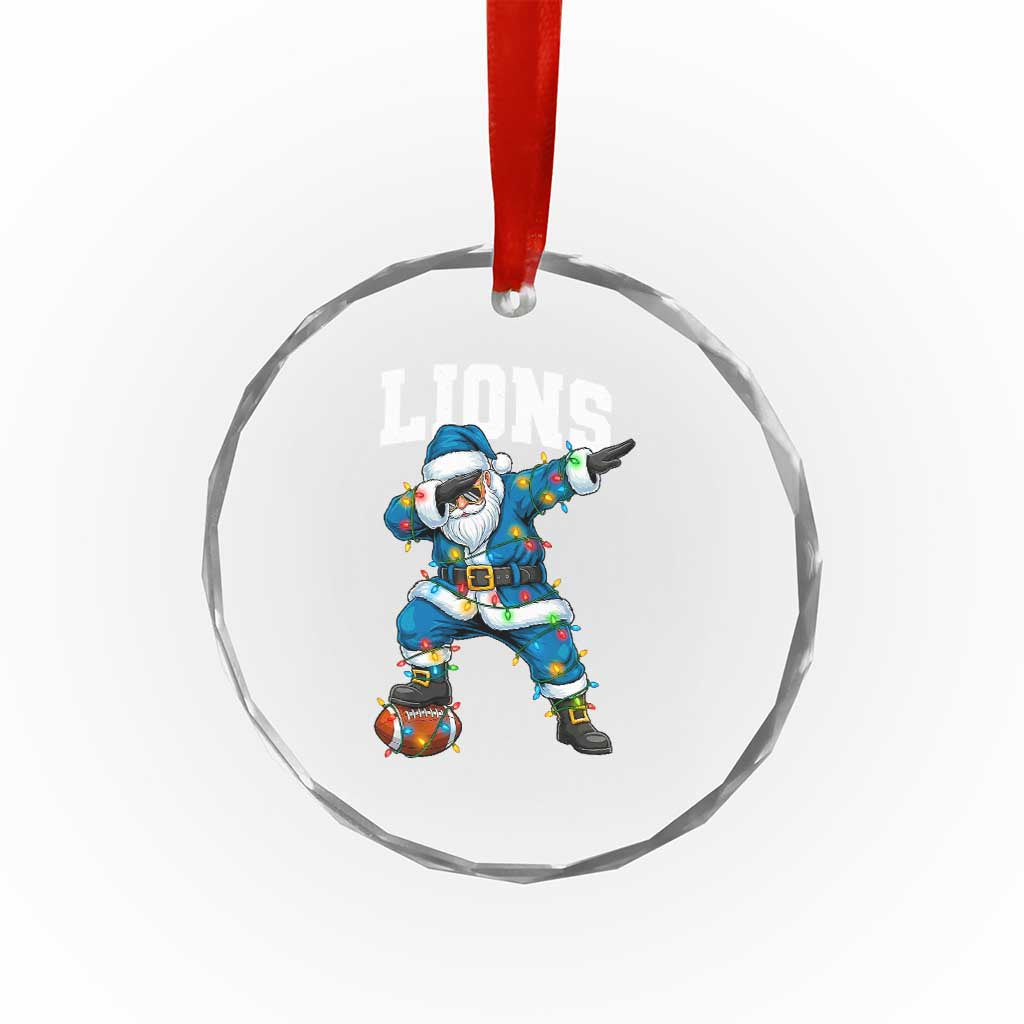 LF Christmas Crystal Glass Ornament Funny Dabbing Santa Football Lovers Game Day TS10 Print Your Wear
