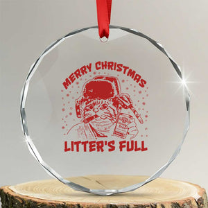Litters Full Crystal Glass Ornament Funny Cat Christmas Vacation TS10 Transparent Glass 3'' Circle Print Your Wear