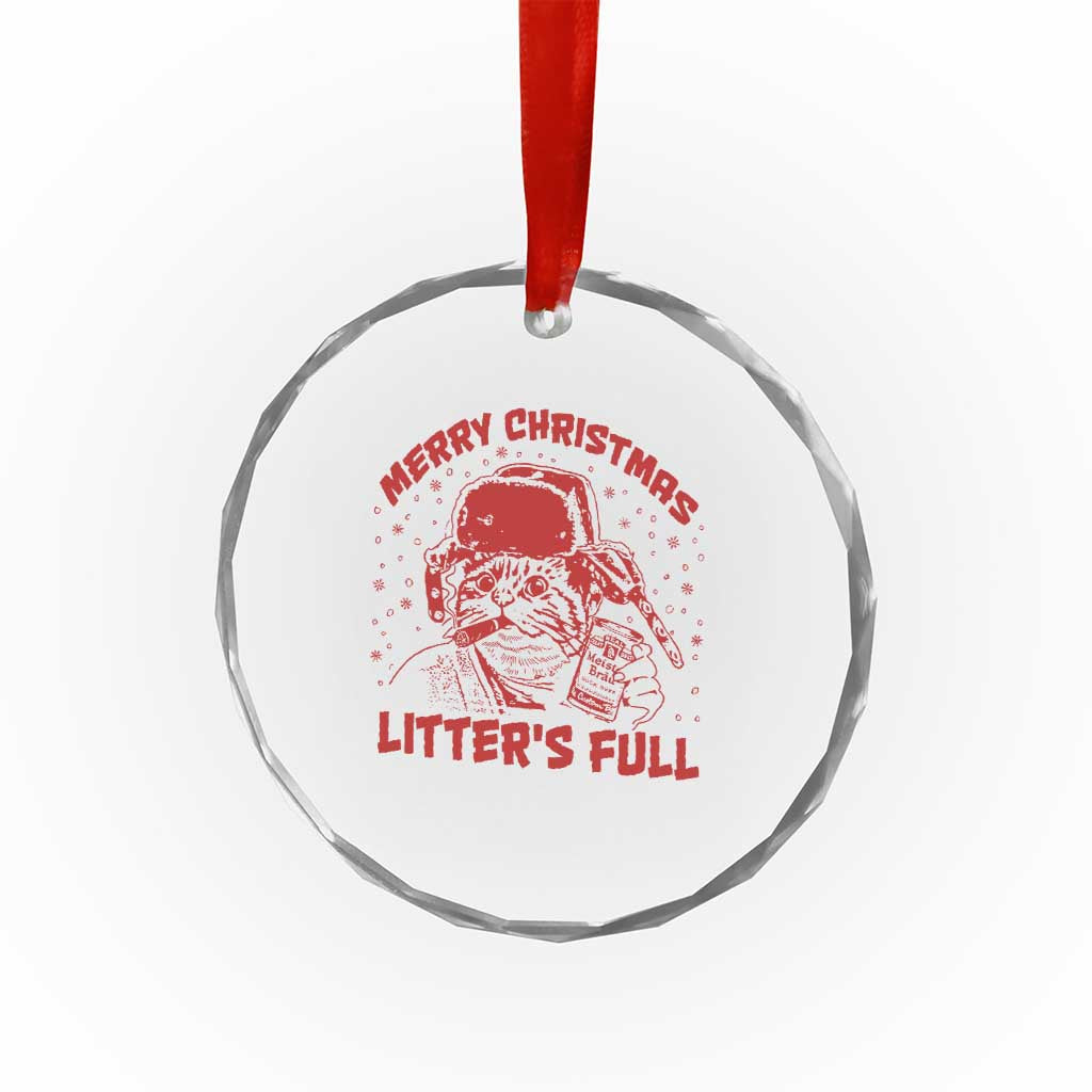Litters Full Crystal Glass Ornament Funny Cat Christmas Vacation TS10 Print Your Wear