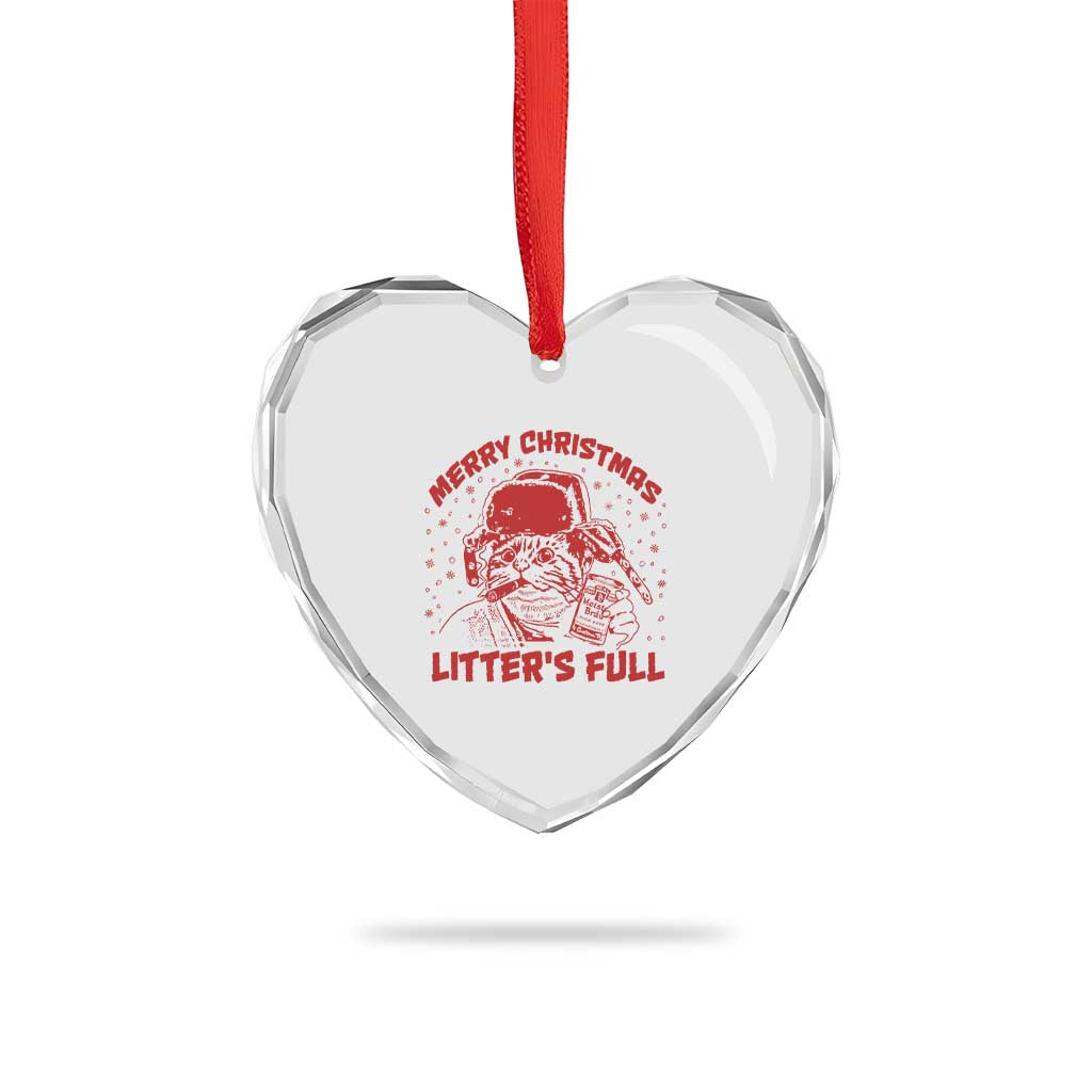 Litters Full Heart Crystal Glass Ornament Funny Cat Christmas Vacation TS10 Print Your Wear