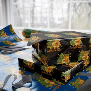 Litters Full Wrapping Paper Roll Funny Christmas Vacation Cat TS10 Black Print Your Wear
