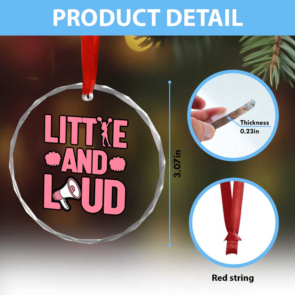 Little And Loud Quote Crystal Glass Ornament Cheerleader Girl Sports Gift TS12 Print Your Wear