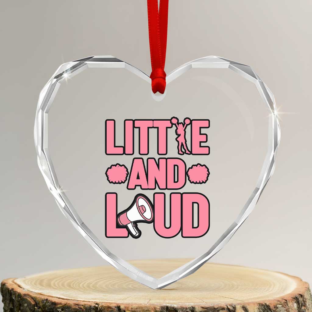 Little And Loud Quote Heart Crystal Glass Ornament Cheerleader Girl Sports Gift TS12 Transparent Glass 3'' Heart Print Your Wear