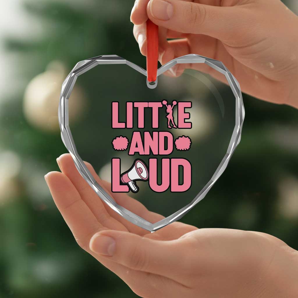 Little And Loud Quote Heart Crystal Glass Ornament Cheerleader Girl Sports Gift TS12 Print Your Wear