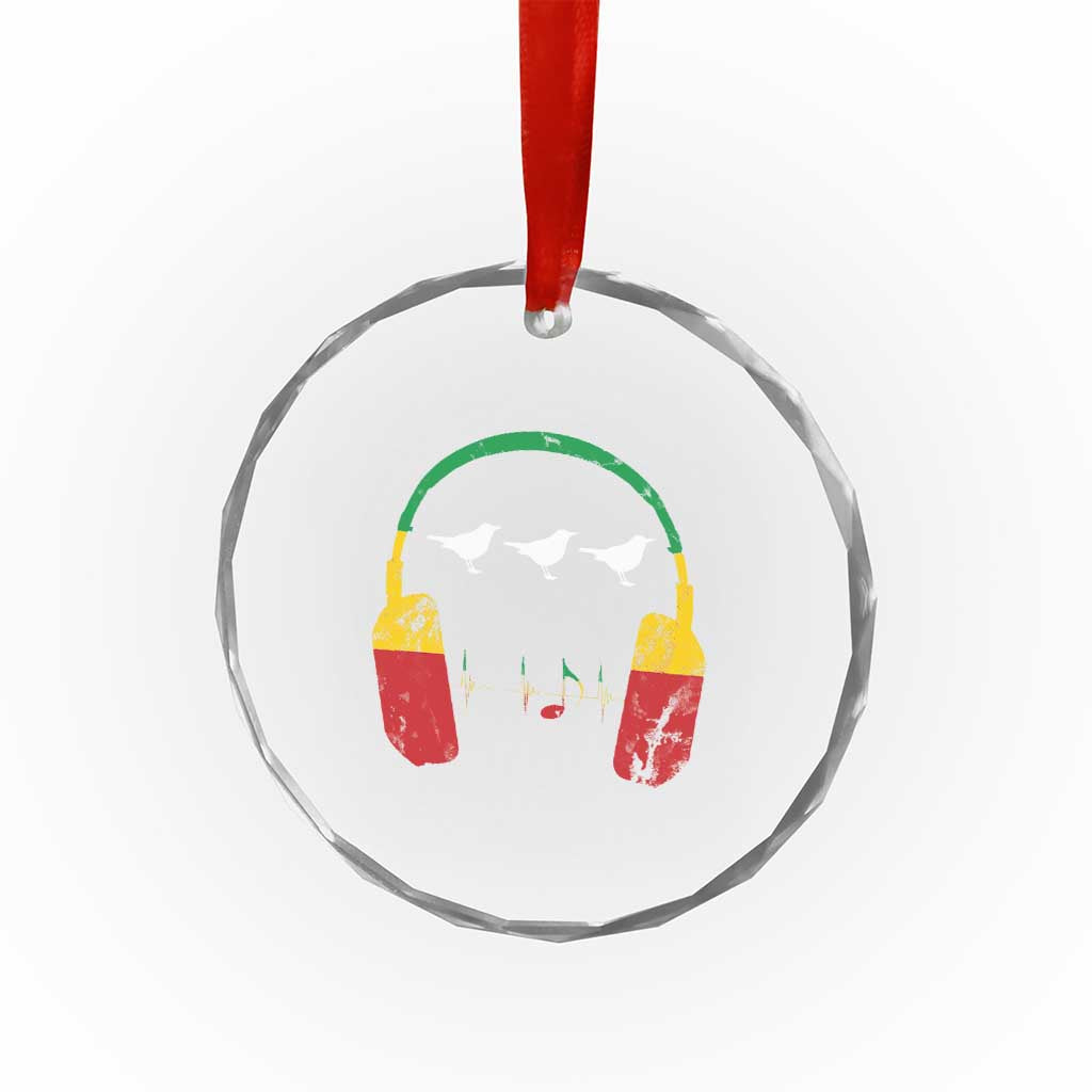 Little Birds Crystal Glass Ornament Rastafari Rasta Reggae Music Headphones Jamaican Pride TS10 Print Your Wear
