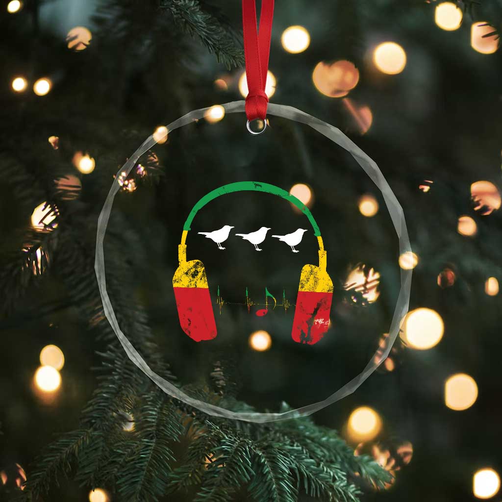 Little Birds Crystal Glass Ornament Rastafari Rasta Reggae Music Headphones Jamaican Pride TS10 Print Your Wear