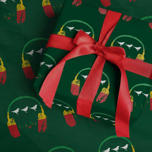 Little Birds Wrapping Paper Roll Rastafari Rasta Reggae Music Headphones Jamaican Pride TS10 Green Print Your Wear