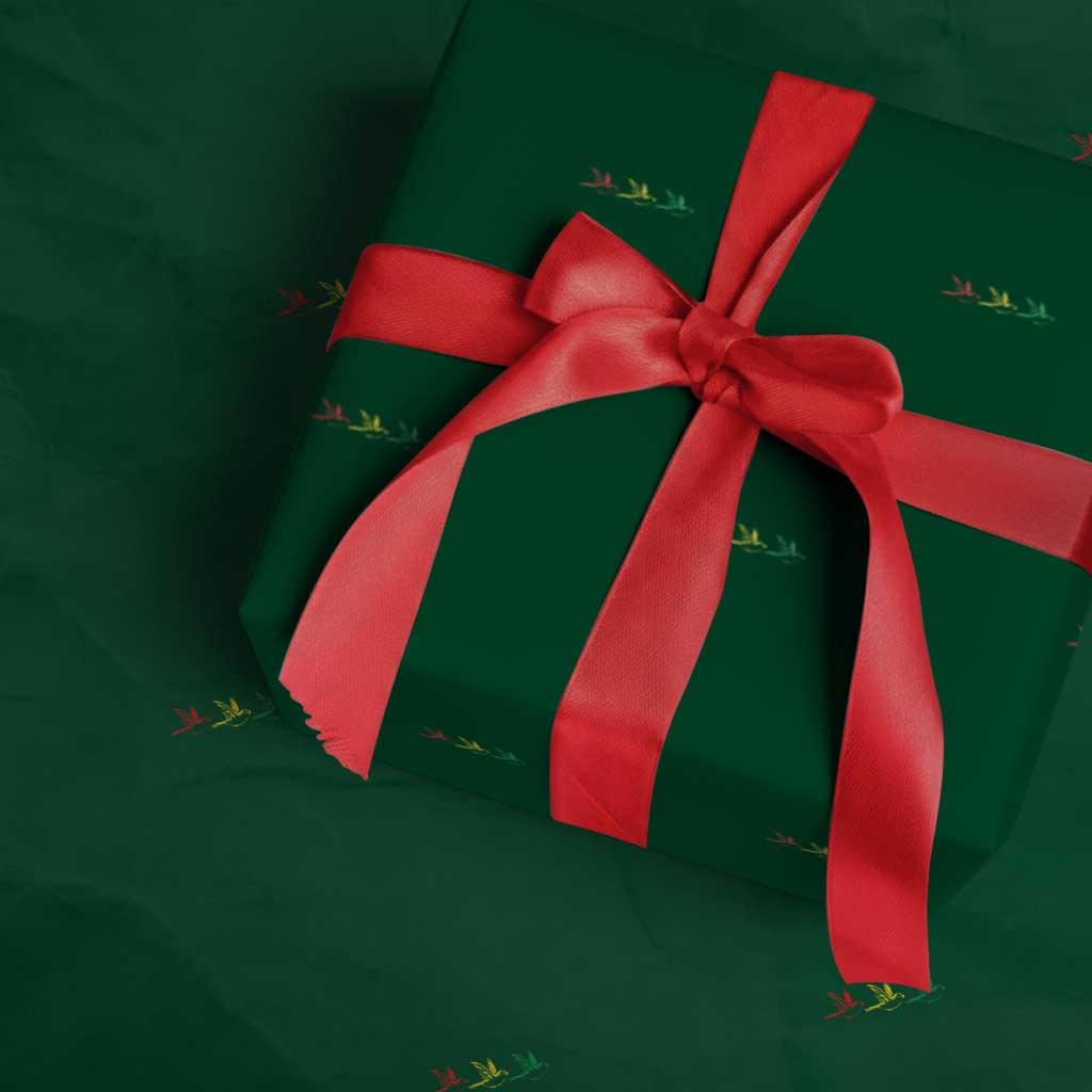 Little Birds Wrapping Paper Roll Rastafari Rasta Reggae Music Jamaican Pride TS10 Green Print Your Wear