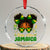 Little Miss Jamaica Crystal Glass Ornament Proud Jamaican Afro Black Girls Jamaica Flag Pride - Print Your Wear