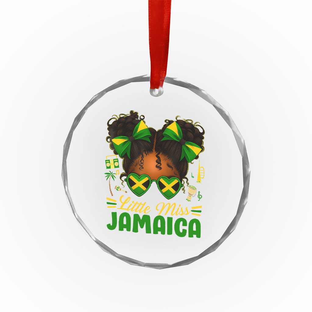 Little Miss Jamaica Crystal Glass Ornament Proud Jamaican Afro Black Girls Jamaica Flag Pride TS10 Print Your Wear