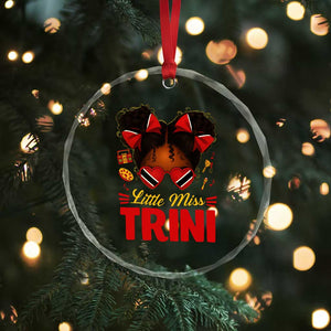 Little Miss Trinidad And Tobago Crystal Glass Ornament Afro Black Messy Bun Girl Trini Flag Bow TS10 Print Your Wear