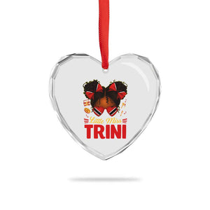 Little Miss Trinidad And Tobago Heart Crystal Glass Ornament Afro Black Messy Bun Girl Trini Flag Bow TS10 Print Your Wear