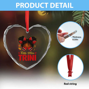 Little Miss Trinidad And Tobago Heart Crystal Glass Ornament Afro Black Messy Bun Girl Trini Flag Bow TS10 Print Your Wear