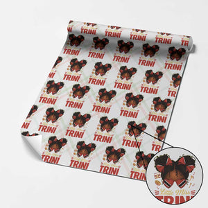 Little Miss Trinidad And Tobago Wrapping Paper Roll Afro Black Messy Bun Girl Trini Flag Bow TS10 Christmas Plaid Print Your Wear