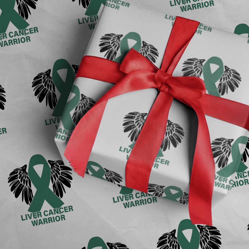 Liver Cancer Angel Warrior Wings Wrapping Paper Roll Green Ribbon Awareness Support Gift TS12 White Print Your Wear