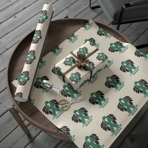 Liver Cancer Angel Warrior Wings Wrapping Paper Roll Green Ribbon Awareness Support Gift