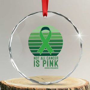 Liver Cancer Awareness Crystal Glass Ornament Not All Cancer Is Pink Ribbon Support Gift