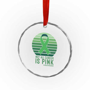 Liver Cancer Awareness Crystal Glass Ornament Not All Cancer Is Pink Ribbon Support Gift