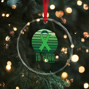 Liver Cancer Awareness Crystal Glass Ornament Not All Cancer Is Pink Ribbon Support Gift