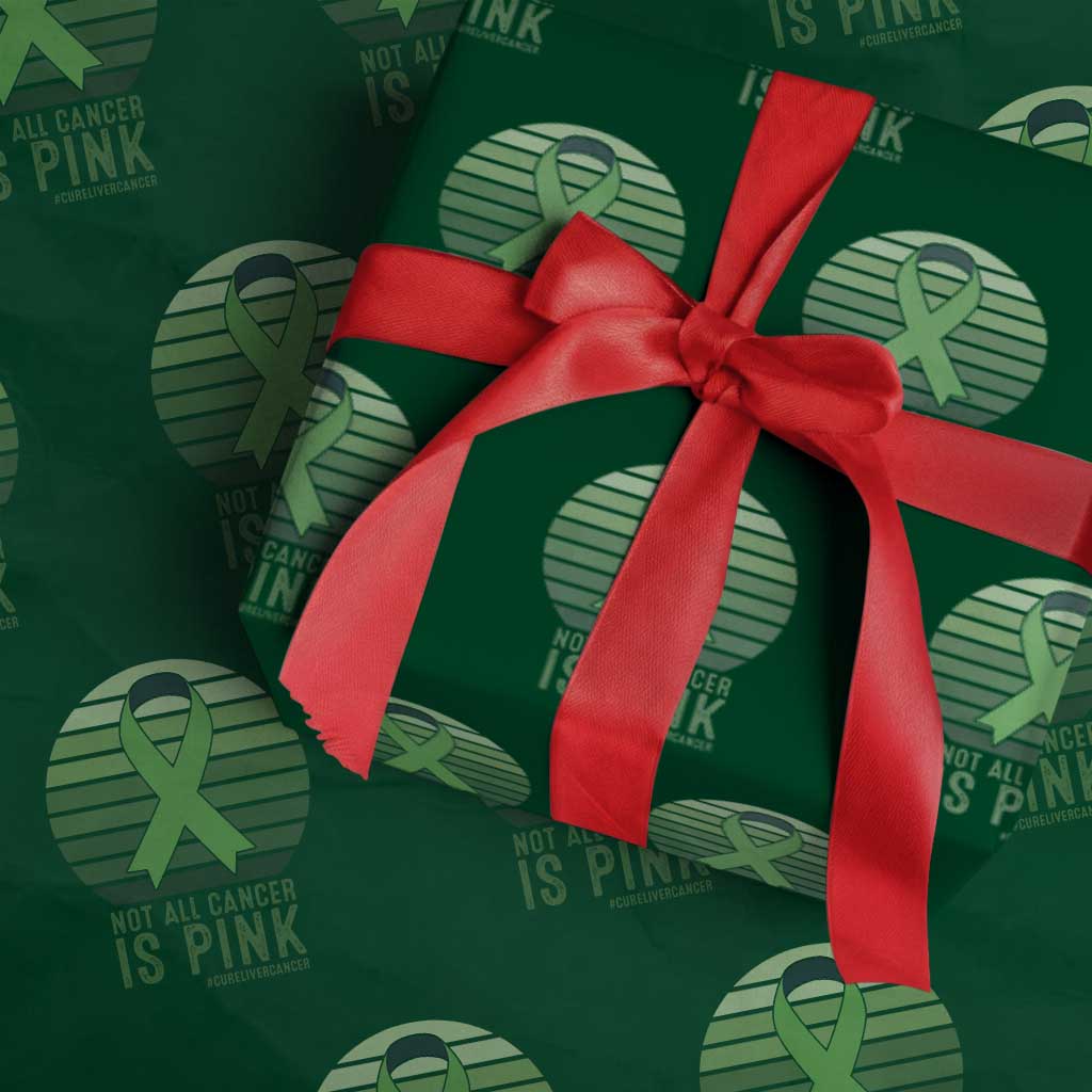 Liver Cancer Awareness Wrapping Paper Roll Not All Cancer Is Pink Ribbon Support Gift