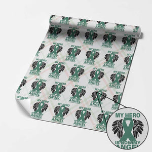 Liver Cancer Awareness Memorial Gift Wrapping Paper Roll My Hero Is Now My Angel