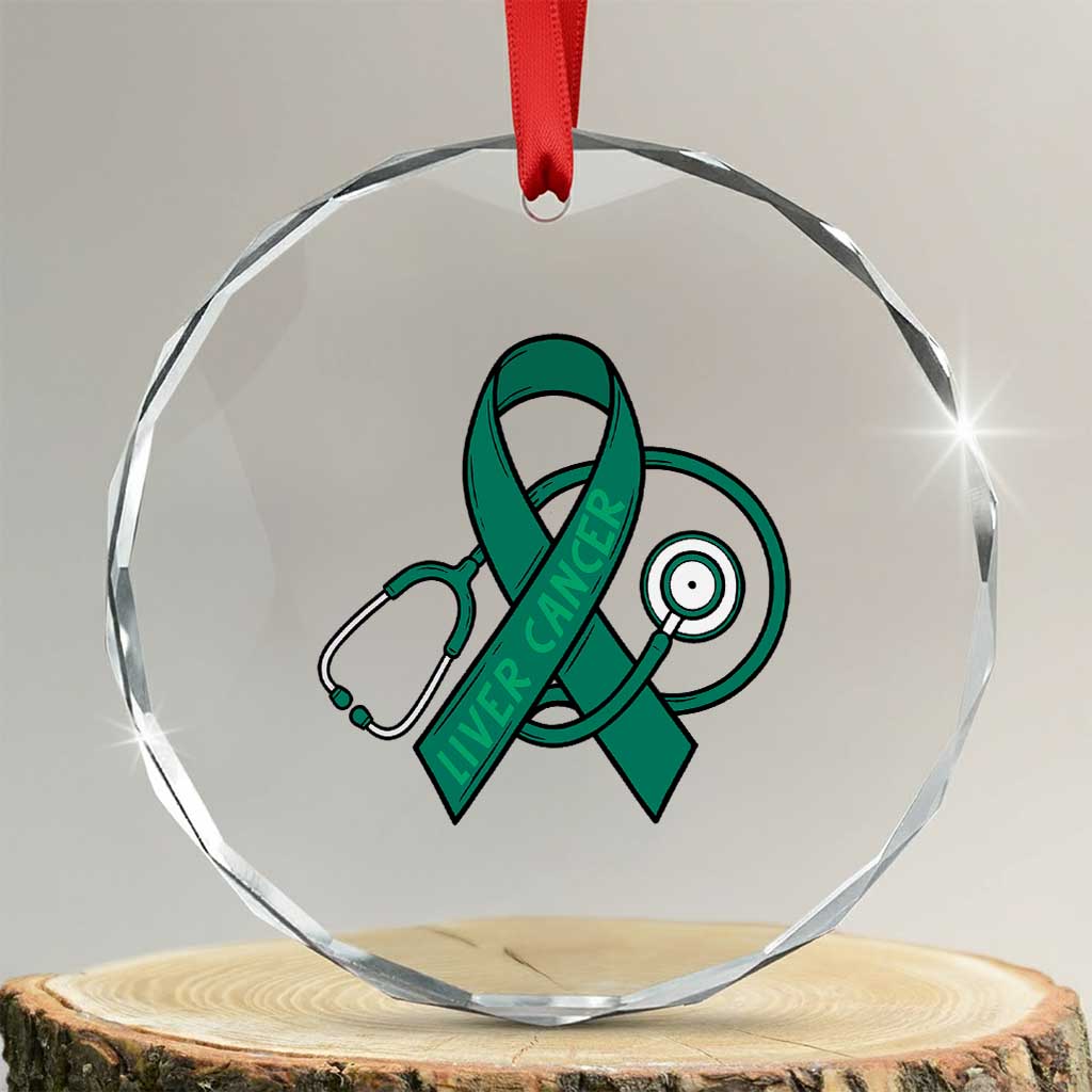 Liver Cancer Strong Nurse Warrior Crystal Glass Ornament Stethoscope Healthcare Support Gift TS12 Transparent Glass 3'' Circle Print Your Wear