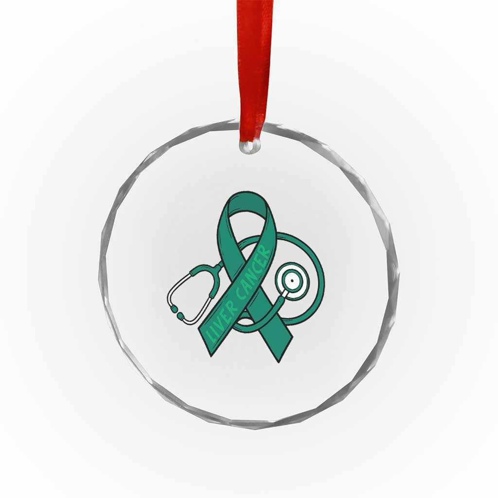 Liver Cancer Strong Nurse Warrior Crystal Glass Ornament Stethoscope Healthcare Support Gift