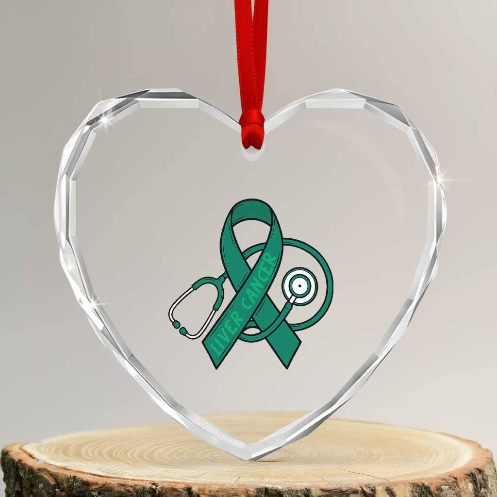 Liver Cancer Strong Nurse Warrior Heart Crystal Glass Ornament Stethoscope Healthcare Support Gift TS12 Transparent Glass 3'' Heart Print Your Wear