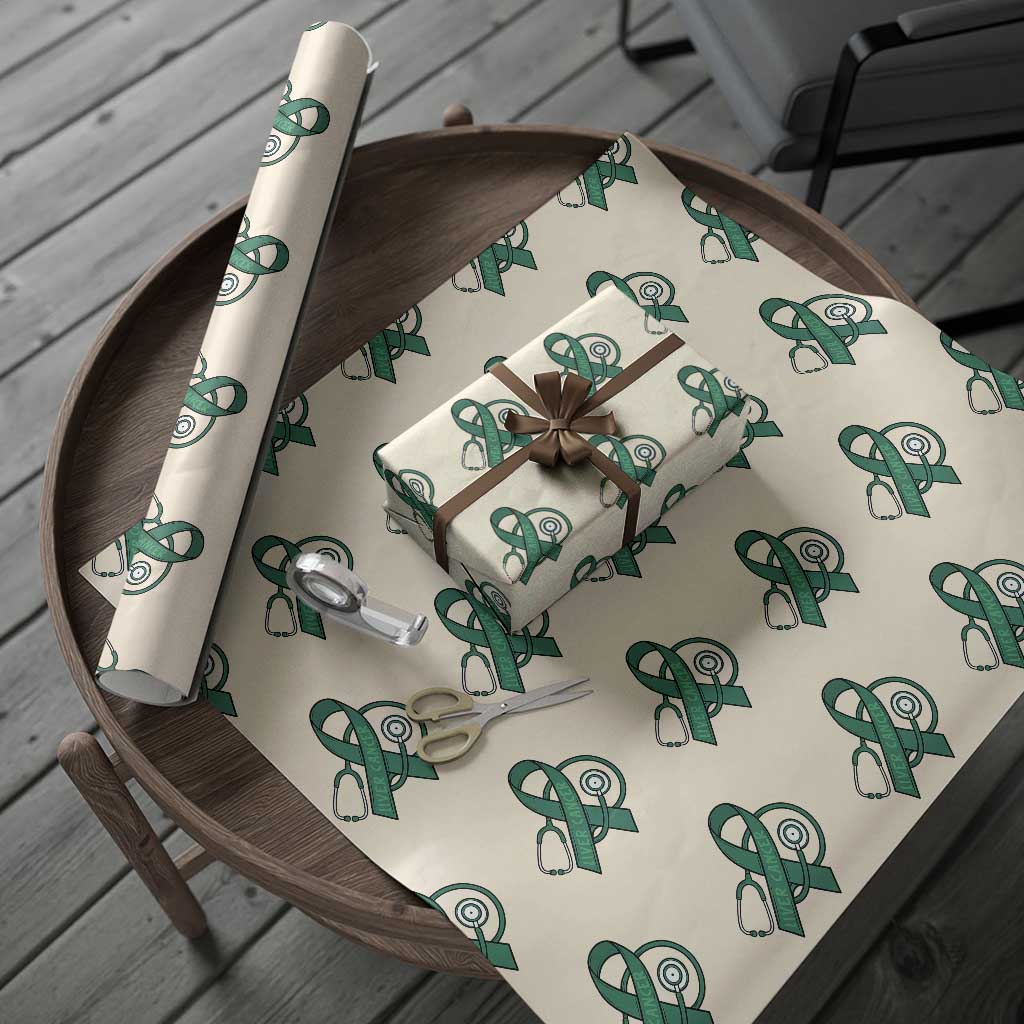 Liver Cancer Strong Nurse Warrior Wrapping Paper Roll Stethoscope Healthcare Support Gift