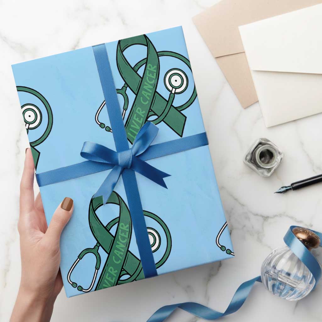 Liver Cancer Strong Nurse Warrior Wrapping Paper Roll Stethoscope Healthcare Support Gift