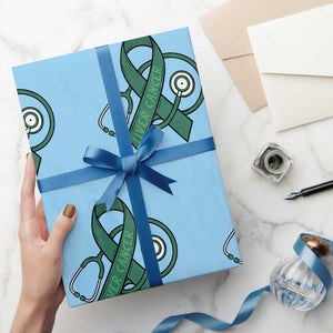Liver Cancer Strong Nurse Warrior Wrapping Paper Roll Stethoscope Healthcare Support Gift