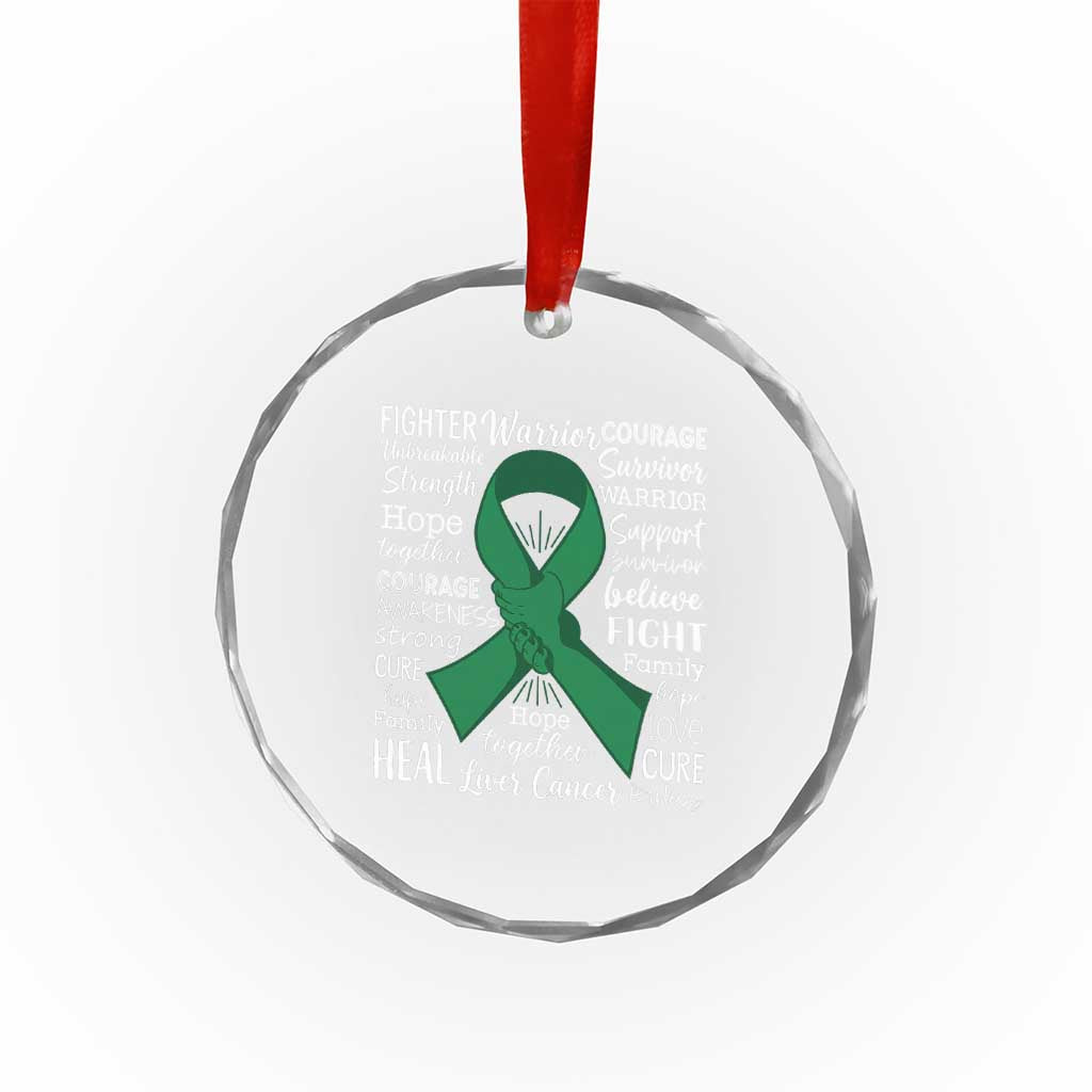 Liver Cancer Support Gift Crystal Glass Ornament Fearless Unbreakable Warrior Hope