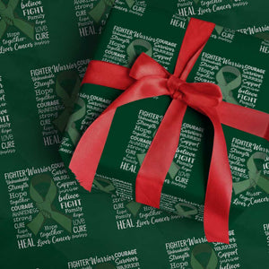 Liver Cancer Support Gift Wrapping Paper Roll Fearless Unbreakable Warrior Hope