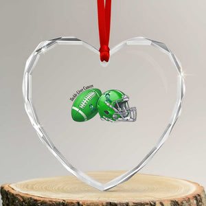 Liver Cancer Support Gift Heart Crystal Glass Ornament October Tackle Cancer Football