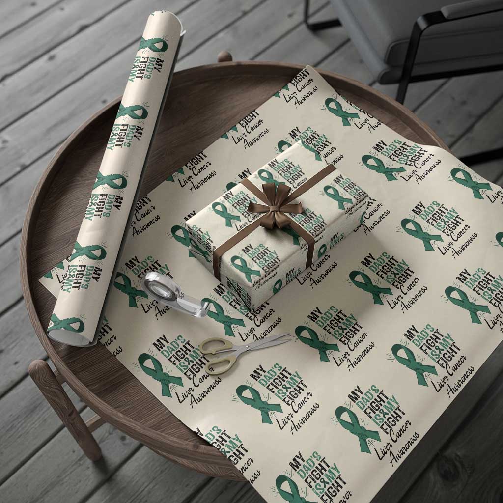 Liver Cancer Support Warrior Gift Wrapping Paper Roll My Dad Fight My Fight